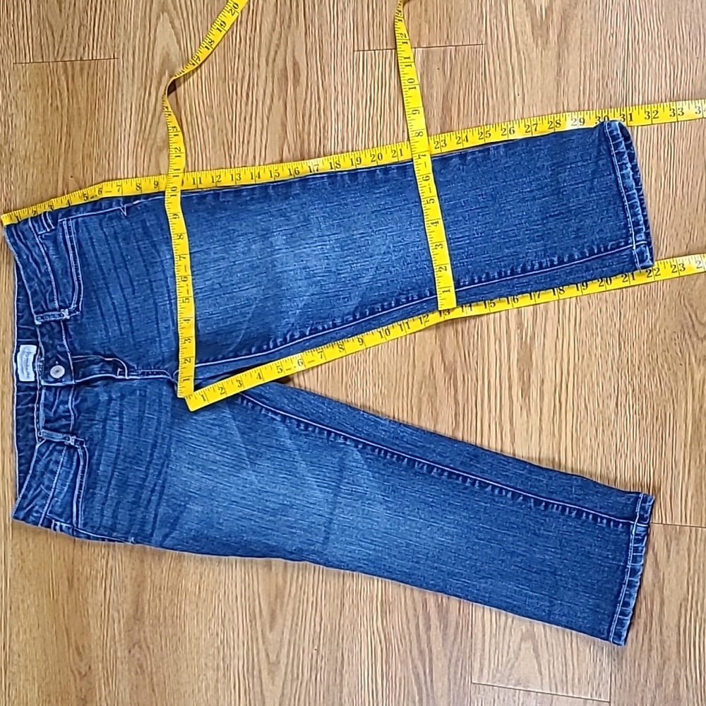 AEROPOSTALE WOMENS GIRLS 7x22 PRE-OWENED 2011 FADED STRAIGHT BOOT BLUE JEANS